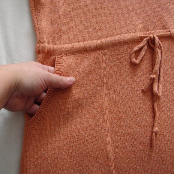 J JILL Peach Long Sleeve "PURE JILL" Drawstring SWEATER DRESS Sz SMALL - Picture 4 of 7